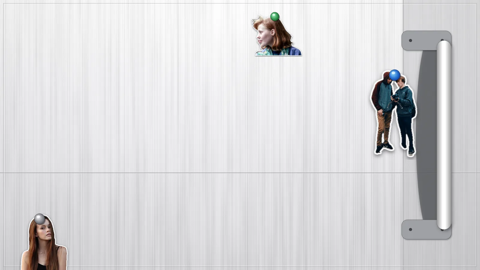 Fridge door scene with magnets